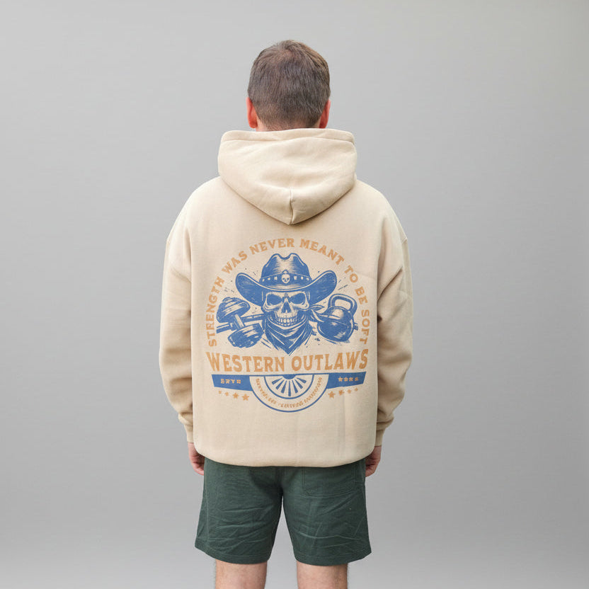 Outlaw Fleeced Hoodie - Grey Apricot