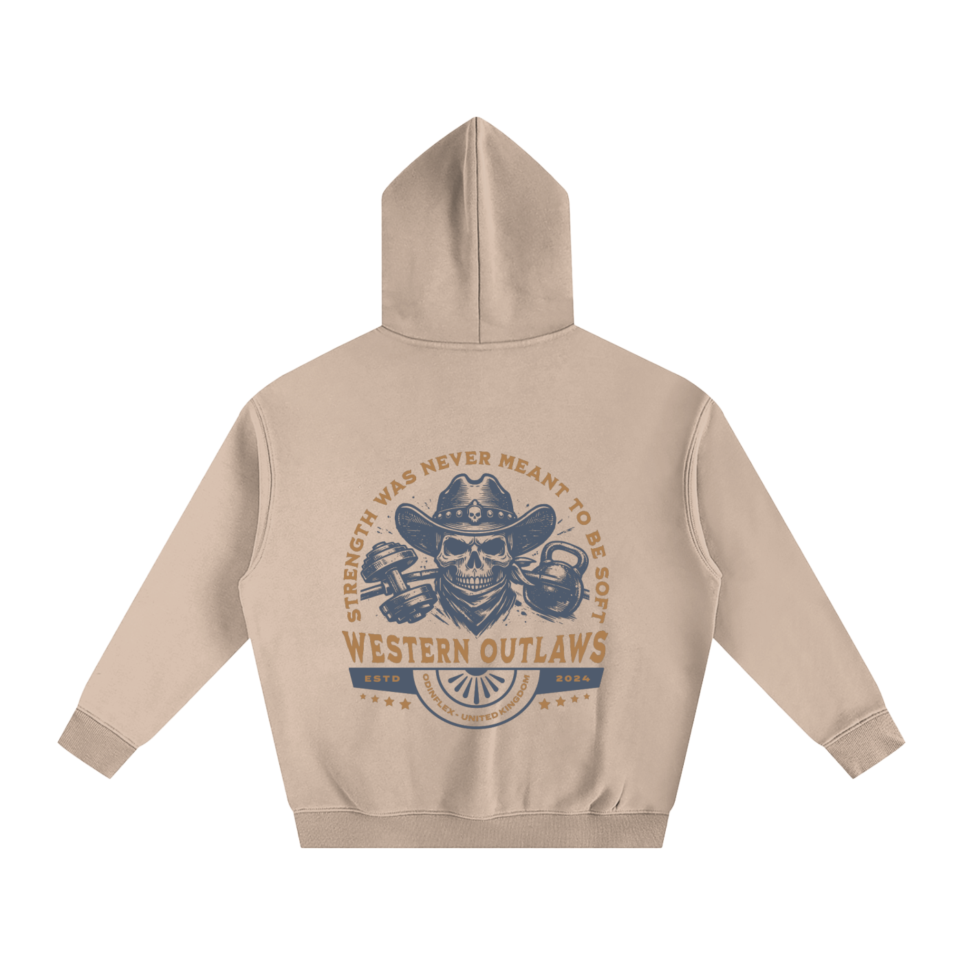 Outlaw Fleeced Hoodie - Grey Apricot